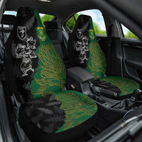 Aotearoa South Africa Rugby Freedom Cup Car Seat Cover Kiwi Warriors Haka with King Protea Symbol - Polynesian Pride