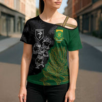 Custom Aotearoa South Africa Rugby Freedom Cup Cross Shoulder Shirt Kiwi Warriors Haka with King Protea Symbol - Polynesian Pride