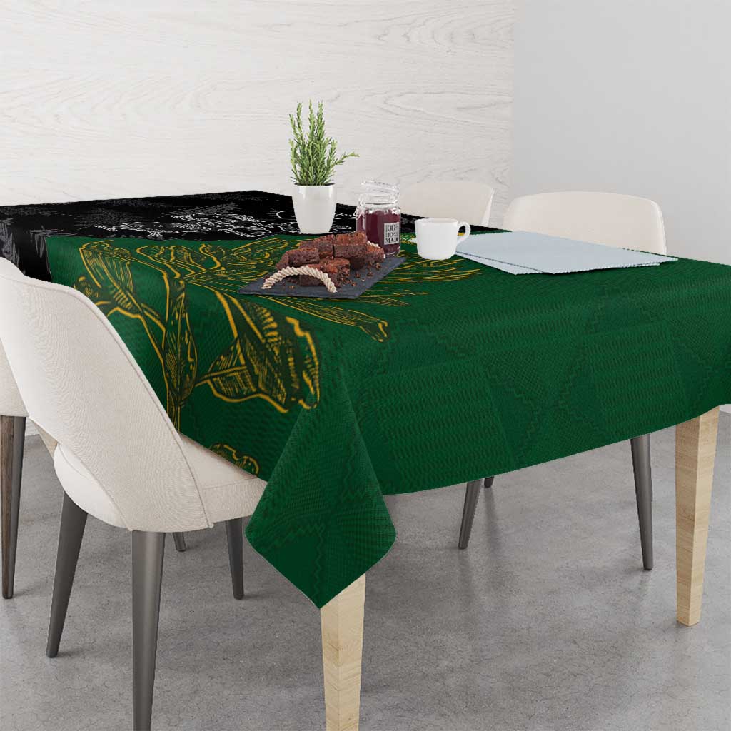 Aotearoa South Africa Rugby Freedom Cup Tablecloth Kiwi Warriors Haka with King Protea Symbol LT03 - Polynesian Pride