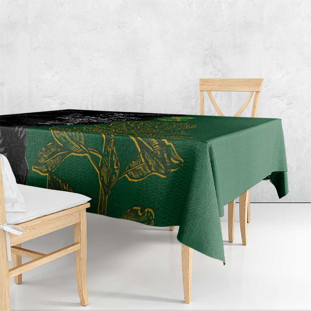 Aotearoa South Africa Rugby Freedom Cup Tablecloth Kiwi Warriors Haka with King Protea Symbol LT03 - Polynesian Pride
