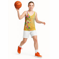 Hawaiian Tropical Fruits and Plants Basketball Jersey Kakau Pattern Summer Vibe