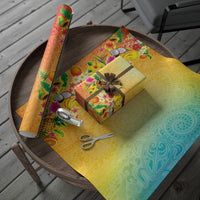 Hawaiian Tropical Fruits and Plants Wrapping Paper Kakau Pattern Summer Vibe