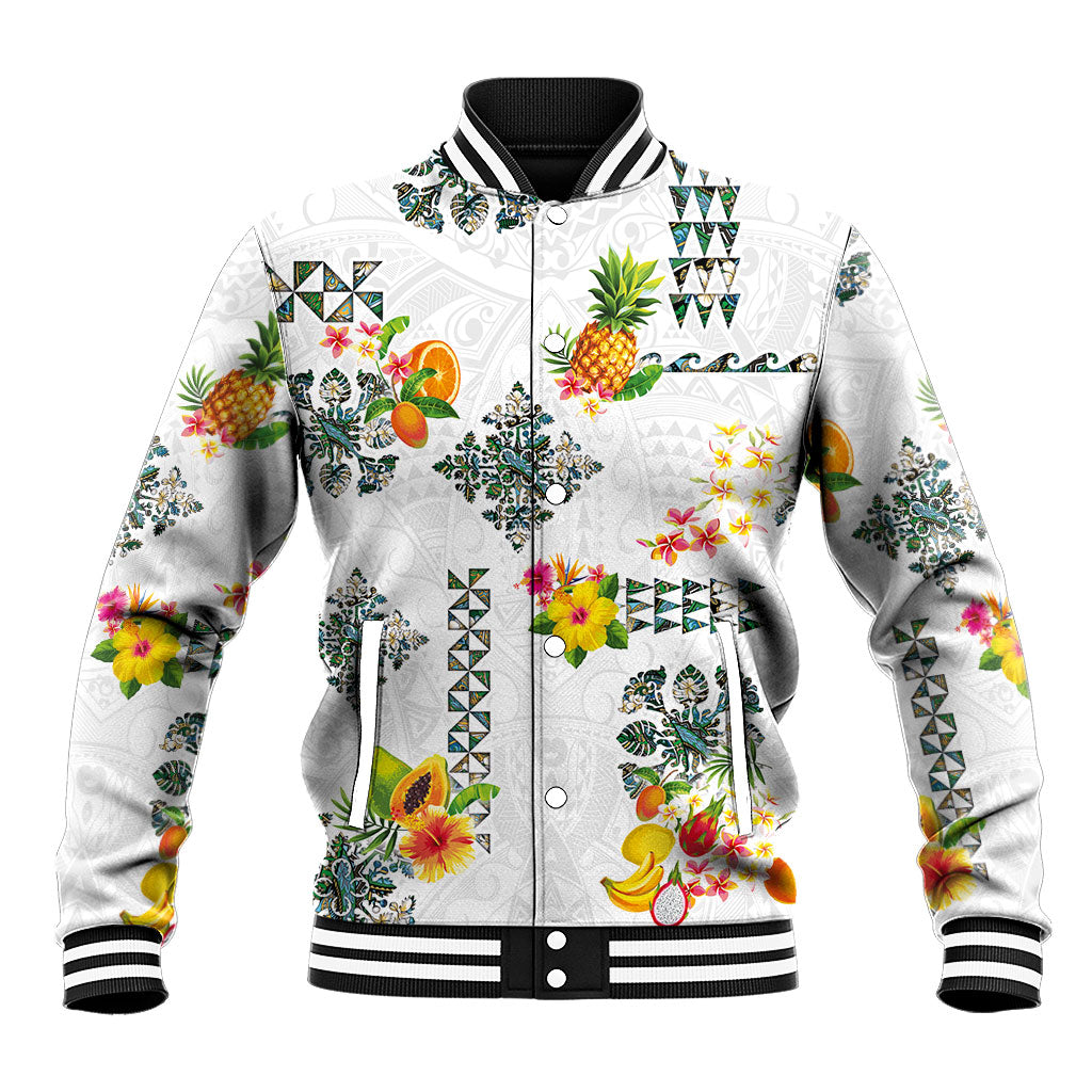 Hawaiian Quilts Baseball Jacket Tropical Fruits and Plants