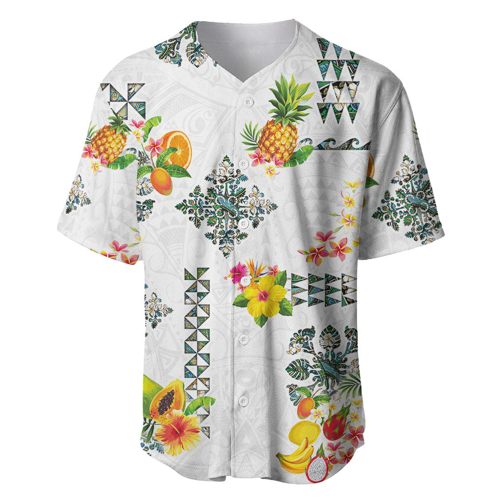 Hawaiian Quilts Baseball Jersey Tropical Fruits and Plants
