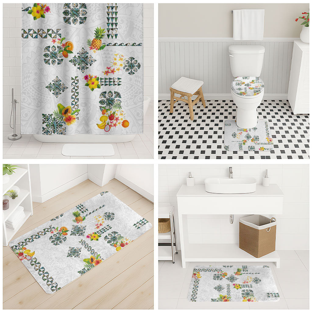 Hawaiian Quilts Bathroom Set Tropical Fruits and Plants