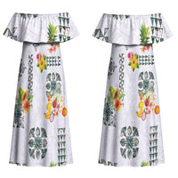 Hawaiian Quilts Couples Matching Off Shoulder Maxi Dress and Hawaiian Shirt Tropical Fruits and Plants LT03 - Polynesian Pride