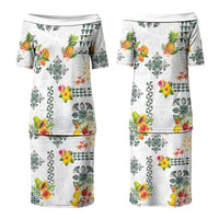 Hawaiian Quilts Couples Matching Puletasi and Hawaiian Shirt Tropical Fruits and Plants