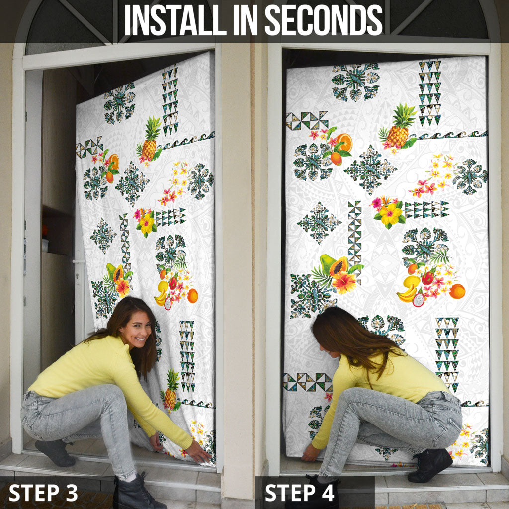 Hawaiian Quilts Door Cover Tropical Fruits and Plants
