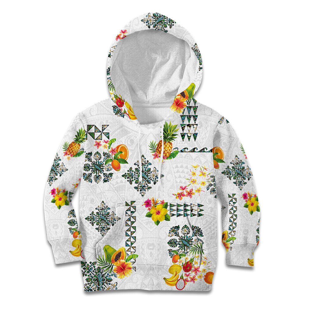 Hawaiian Quilts Kid Hoodie Tropical Fruits and Plants