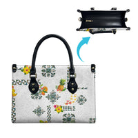 Hawaiian Quilts Leather Bag Tropical Fruits and Plants
