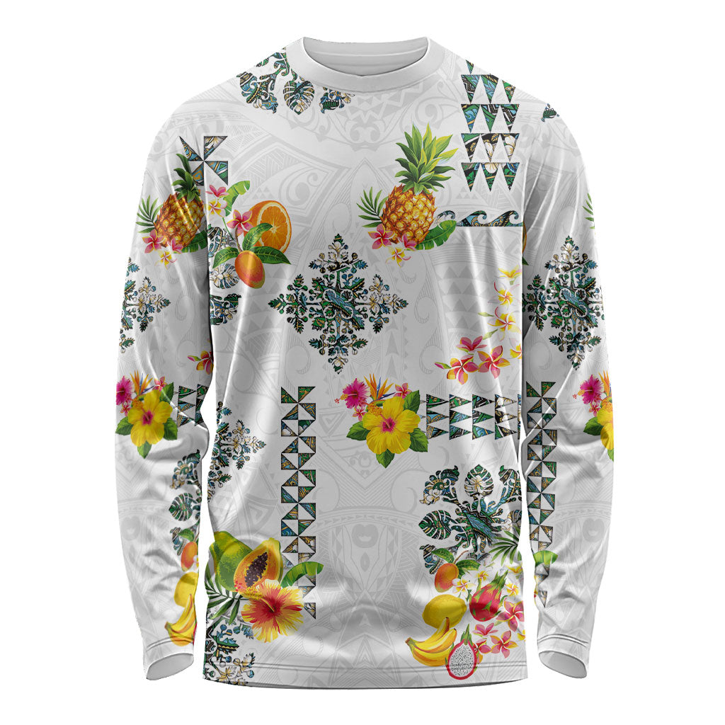 Hawaiian Quilts Long Sleeve Shirt Tropical Fruits and Plants
