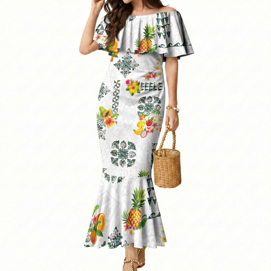 Hawaiian Quilts Mermaid Dress Tropical Fruits and Plants
