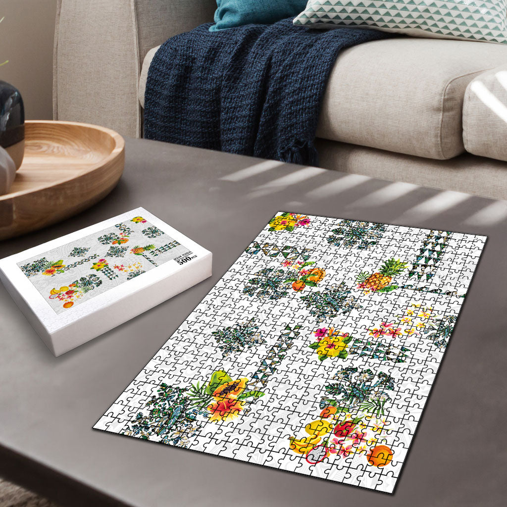 Hawaiian Quilts Puzzle Tropical Fruits and Plants