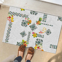Hawaiian Quilts Rubber Doormat Tropical Fruits and Plants