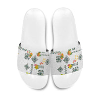 Hawaiian Quilts Slide Sandals Tropical Fruits and Plants
