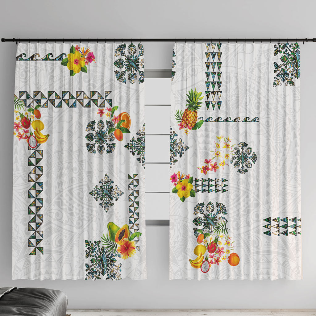Hawaiian Quilts Window Curtain Tropical Fruits and Plants