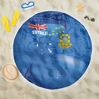 Tuvalu Heritage Beach Blanket Map of the Islands and Polynesia Pattern
