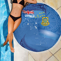 Tuvalu Heritage Beach Blanket Map of the Islands and Polynesia Pattern