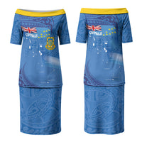 Tuvalu Heritage Couples Matching Puletasi and Hawaiian Shirt Map of the Islands and Polynesia Pattern