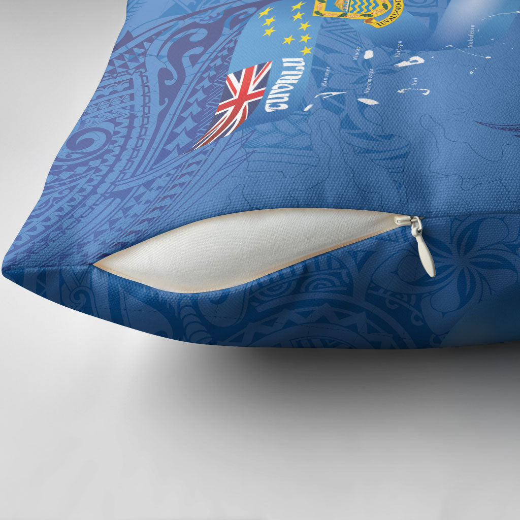 Tuvalu Heritage Pillow Cover Map of the Islands and Polynesia Pattern