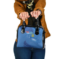 Tuvalu Heritage Shoulder Handbag Map of the Islands and Polynesia Pattern