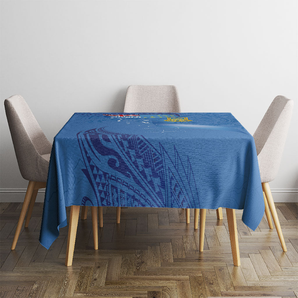 Tuvalu Heritage Tablecloth Map of the Islands and Polynesia Pattern