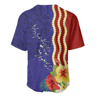 Kiribati Heritage Baseball Jersey Map of the Islands and Polynesia Pattern