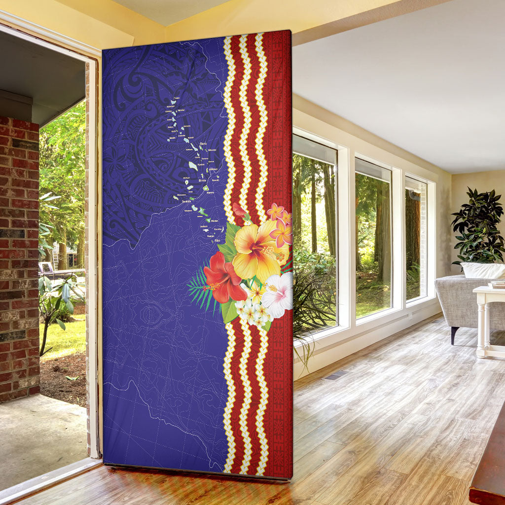 Kiribati Heritage Door Cover Map of the Islands and Polynesia Pattern