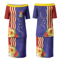Kiribati Heritage Family Matching Puletasi and Hawaiian Shirt Map of the Islands and Polynesia Pattern