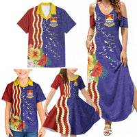 Kiribati Heritage Family Matching Summer Maxi Dress and Hawaiian Shirt Map of the Islands and Polynesia Pattern LT03 - Polynesian Pride