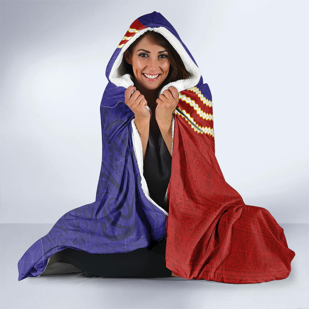 Kiribati Heritage Hooded Blanket Map of the Islands and Polynesia Pattern