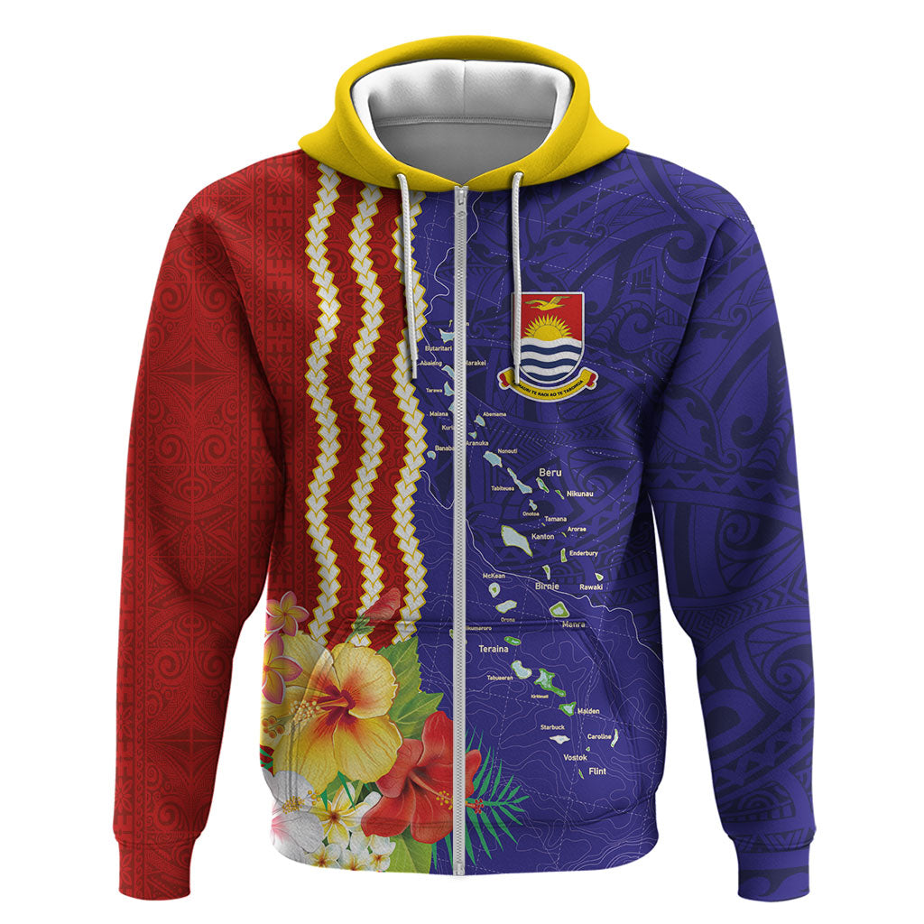 Kiribati Heritage Hoodie Map of the Islands and Polynesia Pattern