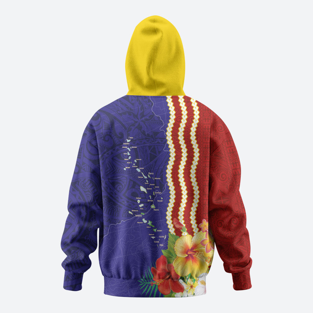 Kiribati Heritage Hoodie Map of the Islands and Polynesia Pattern