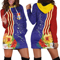 Kiribati Heritage Hoodie Dress Map of the Islands and Polynesia Pattern