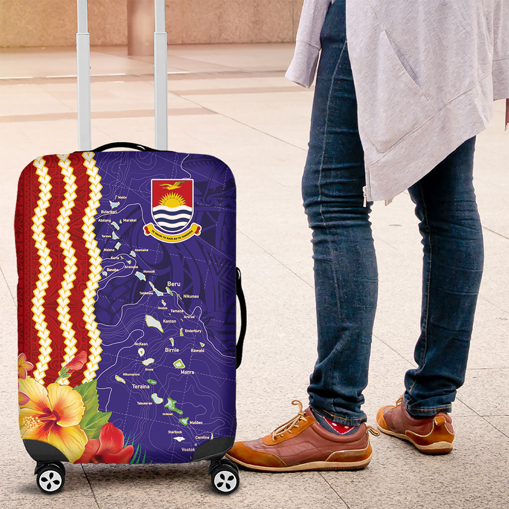 Kiribati Heritage Luggage Cover Map of the Islands and Polynesia Pattern