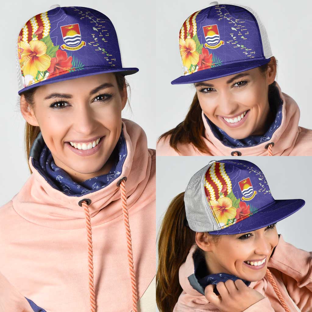Kiribati Heritage Mesh Trucker Cap Map of the Islands and Polynesia Pattern