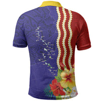 Kiribati Heritage Polo Shirt Map of the Islands and Polynesia Pattern