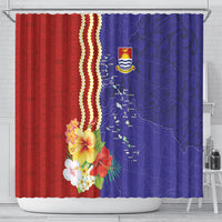 Kiribati Heritage Shower Curtain Map of the Islands and Polynesia Pattern