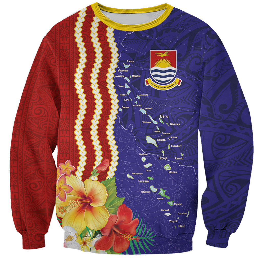 Kiribati Heritage Sweatshirt Map of the Islands and Polynesia Pattern