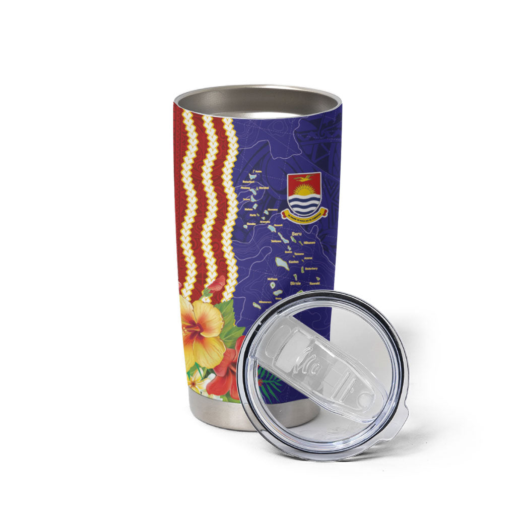 Kiribati Heritage Tumbler Cup Map of the Islands and Polynesia Pattern