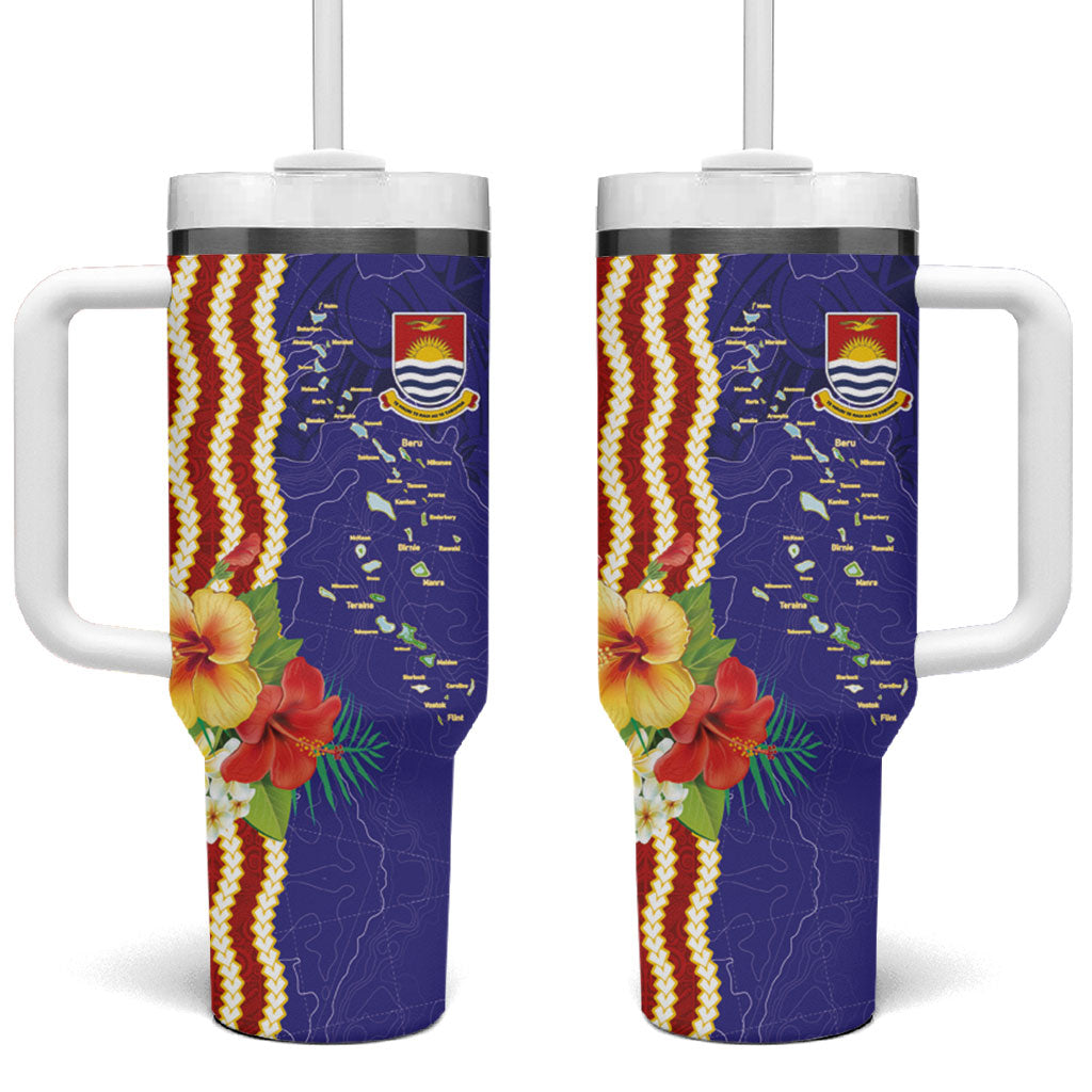 Kiribati Heritage Tumbler With Handle Map of the Islands and Polynesia Pattern