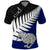 Aotearoa New Zealand Polo Shirt Silver Fern Kiwi Bird and NZ Map with Maori Tribal Blue Style LT03 Blue - Polynesian Pride