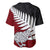 Aotearoa New Zealand Baseball Jersey Silver Fern Kiwi Bird and NZ Map with Maori Tribal Red Style LT03 - Polynesian Pride