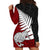 Aotearoa New Zealand Hoodie Dress Silver Fern Kiwi Bird and NZ Map with Maori Tribal Red Style LT03 - Polynesian Pride