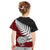 Aotearoa New Zealand Kid T Shirt Silver Fern Kiwi Bird and NZ Map with Maori Tribal Red Style LT03 - Polynesian Pride