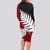 Aotearoa New Zealand Long Sleeve Bodycon Dress Silver Fern Kiwi Bird and NZ Map with Maori Tribal Red Style LT03 - Polynesian Pride