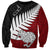 Aotearoa New Zealand Sweatshirt Silver Fern Kiwi Bird and NZ Map with Maori Tribal Red Style LT03 Unisex Pink - Polynesian Pride