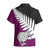 Aotearoa New Zealand Hawaiian Shirt Silver Fern Kiwi Bird and NZ Map with Maori Tribal Pink Style LT03 - Polynesian Pride