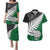 Aotearoa New Zealand Couples Matching Puletasi Dress and Hawaiian Shirt Silver Fern Kiwi Bird and NZ Map with Maori Tribal Green Style LT03 Green - Polynesian Pride