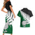 Aotearoa New Zealand Couples Matching Short Sleeve Bodycon Dress and Hawaiian Shirt Silver Fern Kiwi Bird and NZ Map with Maori Tribal Green Style LT03 - Polynesian Pride